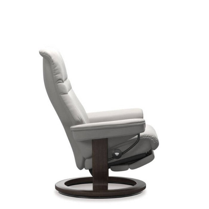 Stressless® Sunrise Medium Leather Recliner - Classic Power - Special Buy (Batick Platinum Grey) - Paulas Home & Living