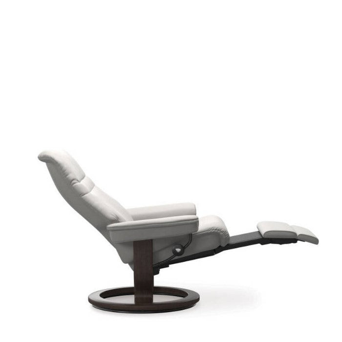 Stressless® Sunrise Medium Leather Recliner - Classic Power - Special Buy (Batick Platinum Grey) - Paulas Home & Living