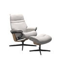 Stressless® Sunrise Medium Leather Recliner - Cross Base (Batick Milky White) - Paulas Home & Living