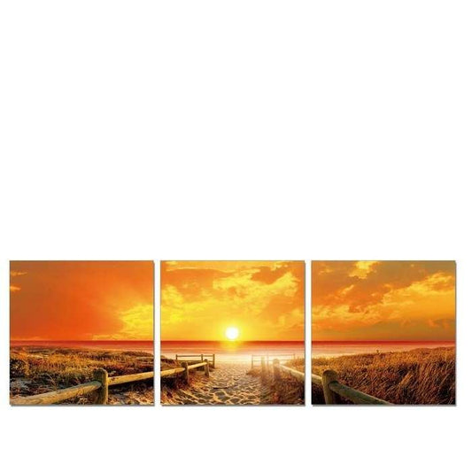 Sunset 3pc 2100w x 700h Perspex Wall Art - Paulas Home & Living