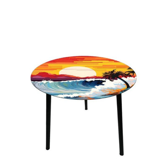 Sunset Wave Glass Side Table - Paulas Home & Living