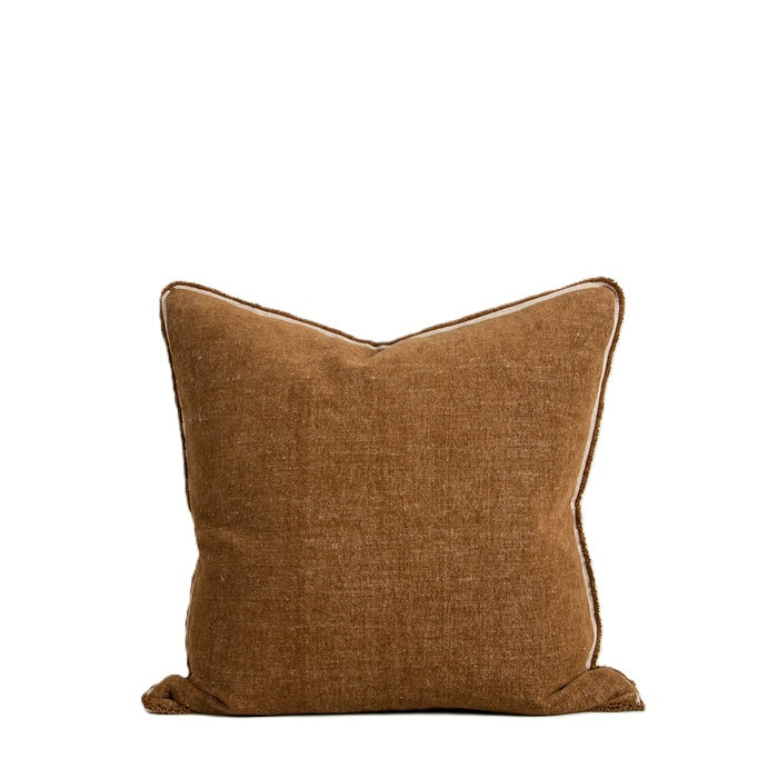 Sutton Praline Lodge Cushion (Cotton/Linen) - Two Sizes to suit