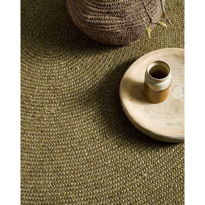 Tairua Round Floor Rug - Moss Green - Paulas Home & Living