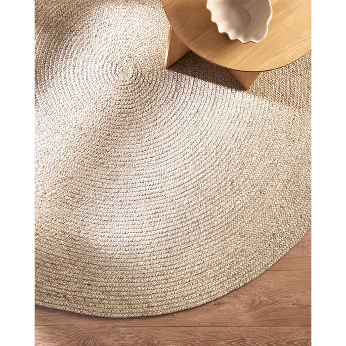 Tairua Round Floor Rug - Natural Straw - Paulas Home & Living