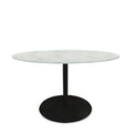 Tarifa Dining Table 1100dia - White Marble effect