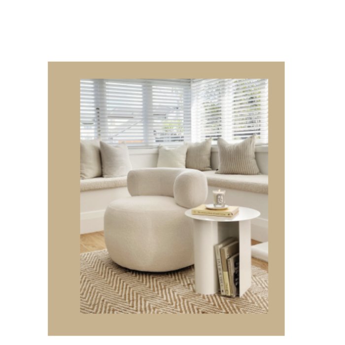 Tash Swivel Occasional Chair - Boucle White - Paulas Home & Living