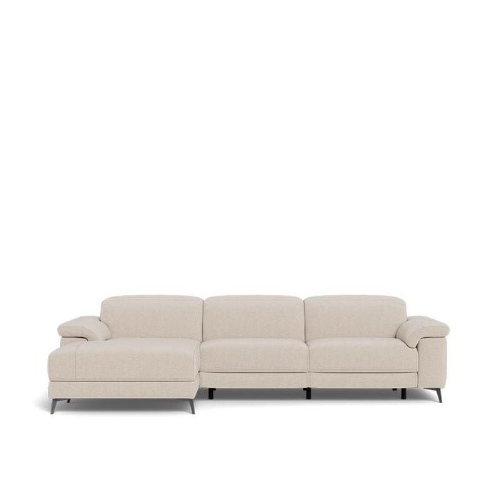 Tate 3 Seater Power Reclining Sofa with Chaise in Fabric - Paulas Home & Living