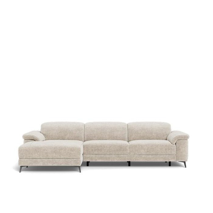 Tate 3 Seater Power Reclining Sofa with Chaise in Fabric - Paulas Home & Living
