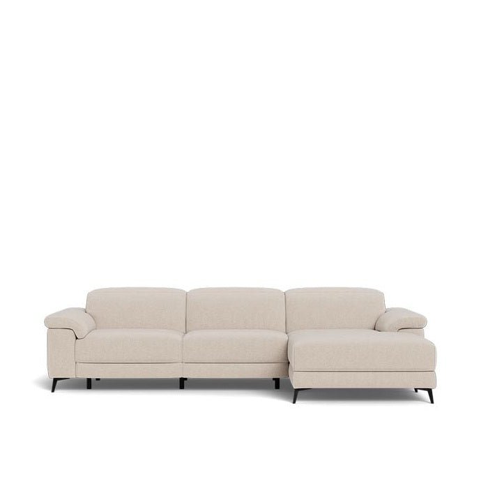 Tate 3 Seater Power Reclining Sofa with Chaise in Fabric - Paulas Home & Living