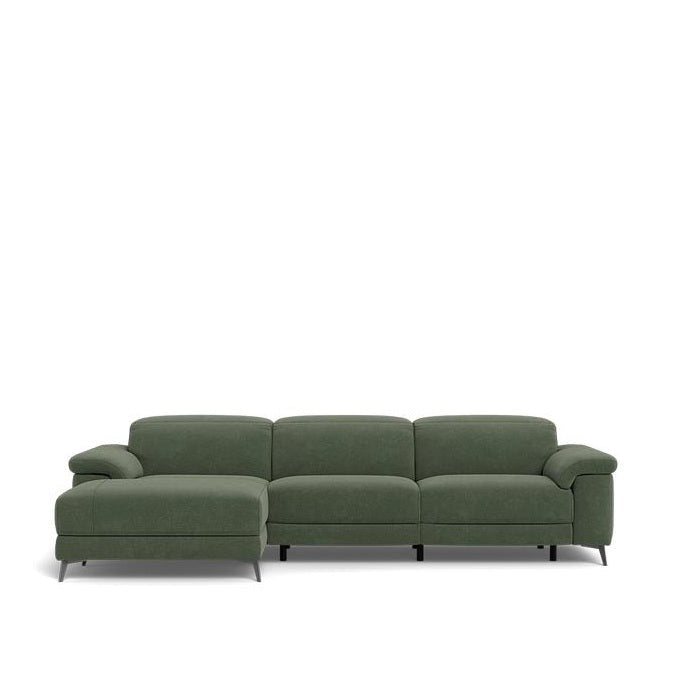 Tate 3 Seater Power Reclining Sofa with Chaise in Fabric - Paulas Home & Living