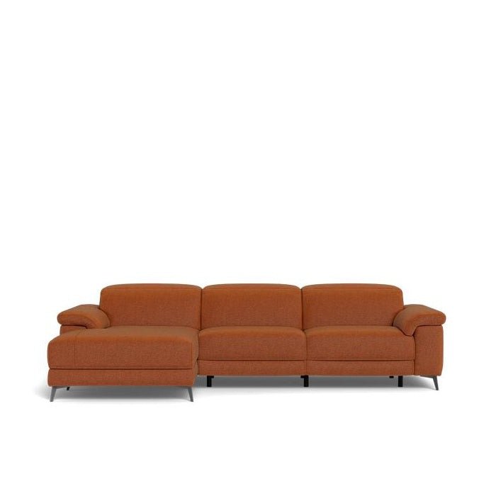 Tate 3 Seater Power Reclining Sofa with Chaise in Fabric - Paulas Home & Living