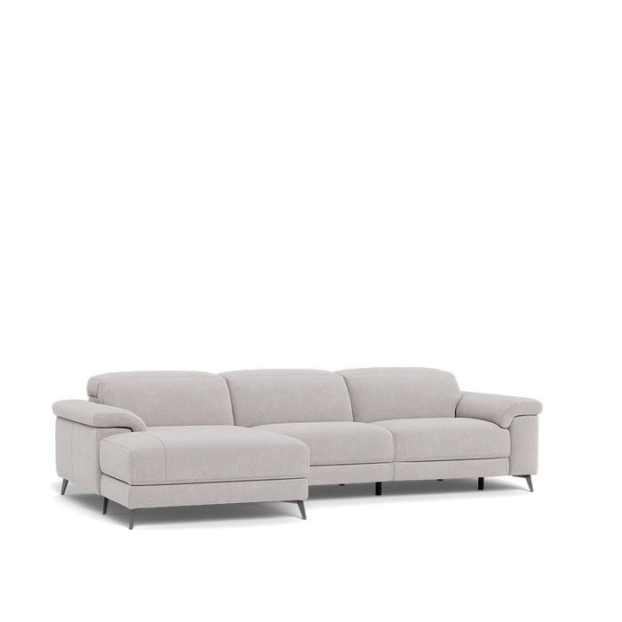 Tate 3 Seater Power Reclining Sofa with Chaise in Fabric - Paulas Home & Living