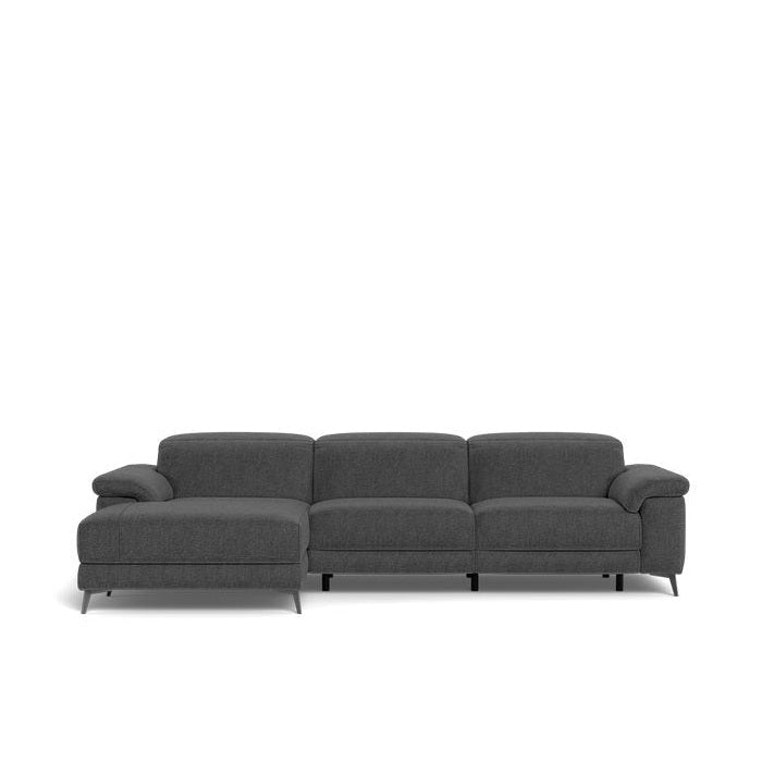 Tate 3 Seater Power Reclining Sofa with Chaise in Fabric - Paulas Home & Living