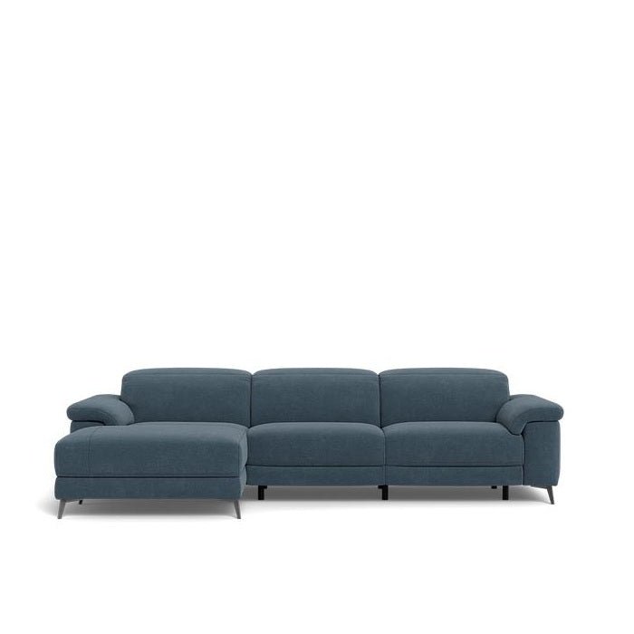 Tate 3 Seater Power Reclining Sofa with Chaise in Fabric - Paulas Home & Living