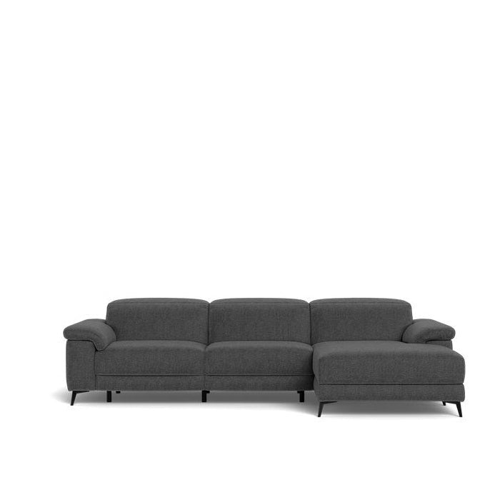 Tate 3 Seater Power Reclining Sofa with Chaise in Fabric - Paulas Home & Living