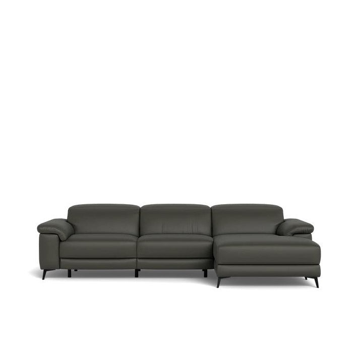 Tate 3 Seater Power Reclining Sofa with Chaise in Leather - Paulas Home & Living