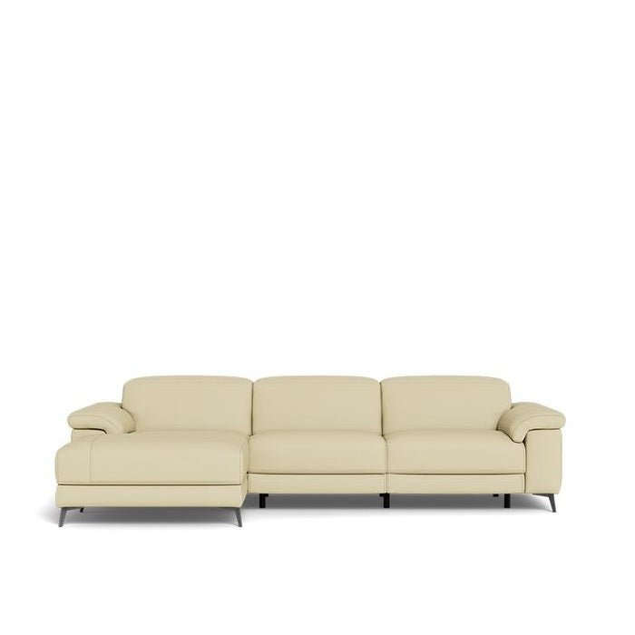 Tate 3 Seater Power Reclining Sofa with Chaise in Leather - Paulas Home & Living