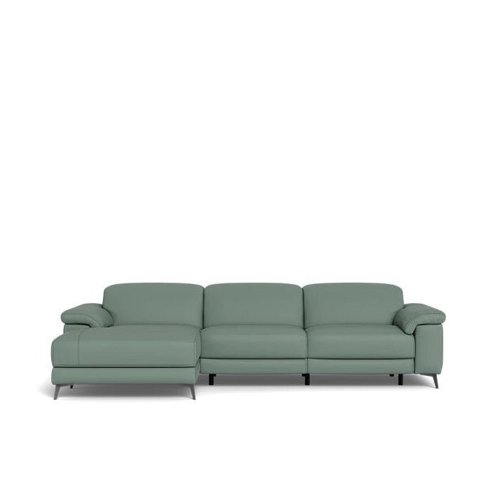 Tate 3 Seater Power Reclining Sofa with Chaise in Leather - Paulas Home & Living