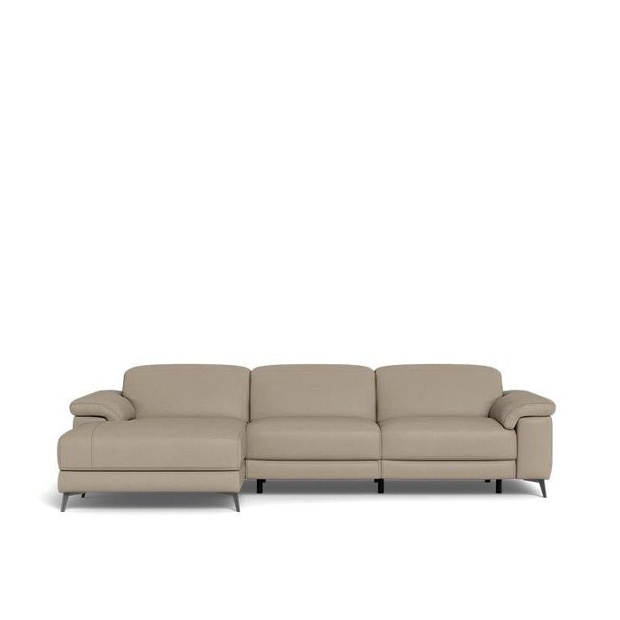 Tate 3 Seater Power Reclining Sofa with Chaise in Leather - Paulas Home & Living