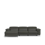 Tate 3 Seater Power Reclining Sofa with Chaise in Leather - Paulas Home & Living