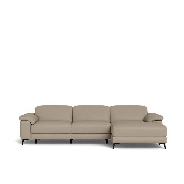 Tate 3 Seater Power Reclining Sofa with Chaise in Leather - Paulas Home & Living