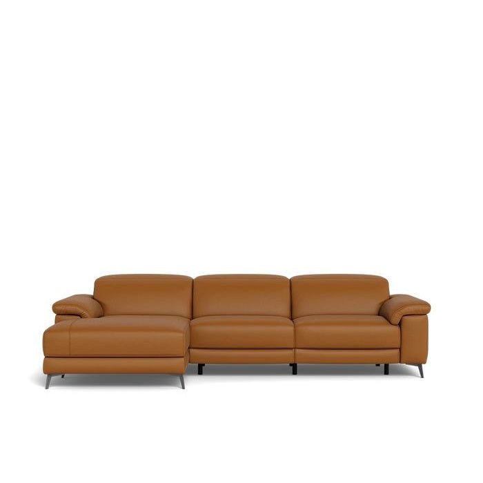 Tate 3 Seater Power Reclining Sofa with Chaise in Leather - Paulas Home & Living