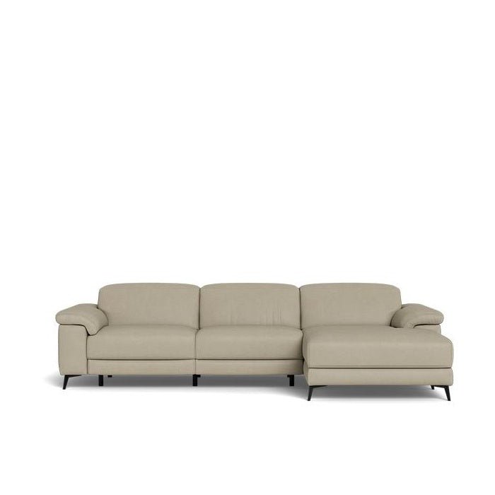 Tate 3 Seater Power Reclining Sofa with Chaise in Leather - Paulas Home & Living