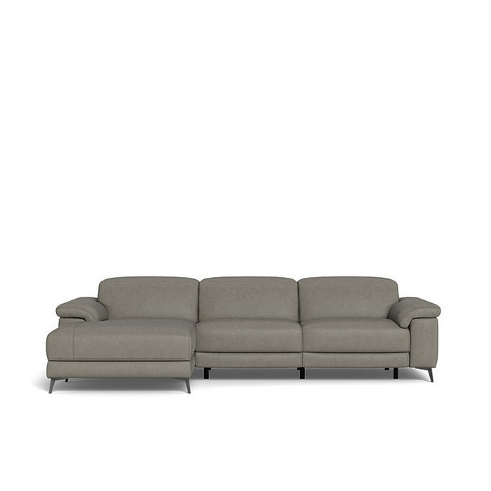 Tate 3 Seater Power Reclining Sofa with Chaise LHF in Leather - Paulas Home & Living