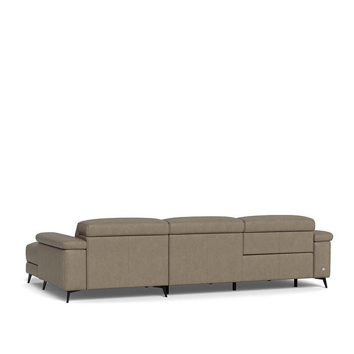 Tate 3 Seater Power Reclining Sofa with Chaise RHF in Leather - Paulas Home & Living