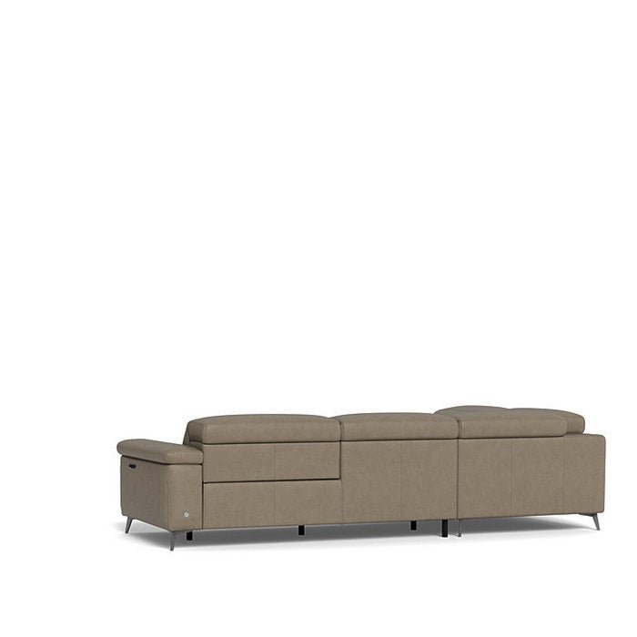 Tate 3 Seater Power Reclining Sofa with Corner Chaise LHF in Leather - Paulas Home & Living