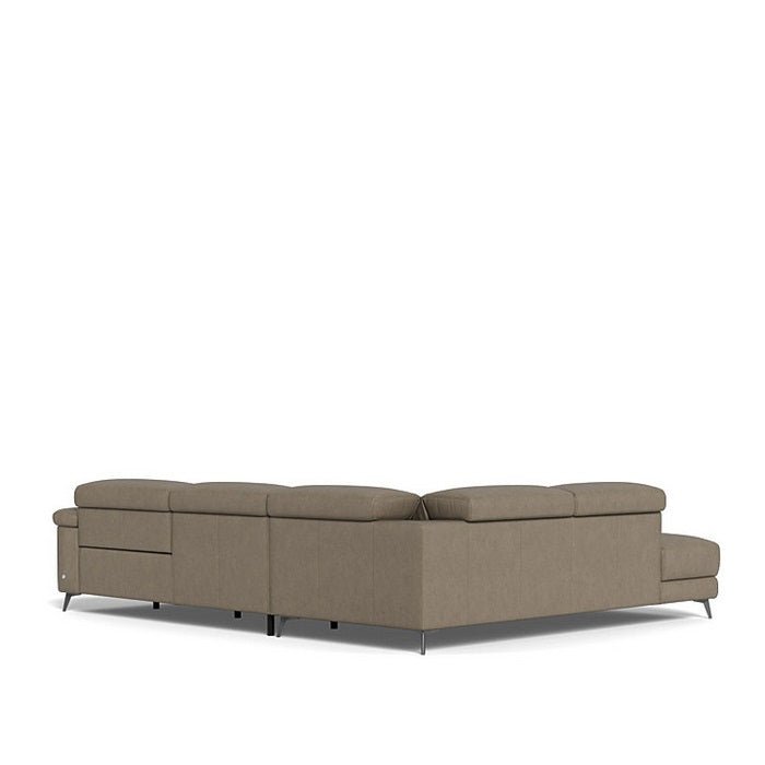 Tate 3 Seater Power Reclining Sofa with Corner Chaise LHF in Leather - Paulas Home & Living