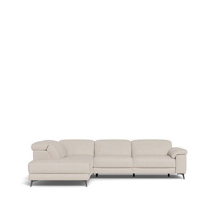 Tate 3 Seater Power Reclining Sofa with Corner Chaise LHF in Leather - Paulas Home & Living