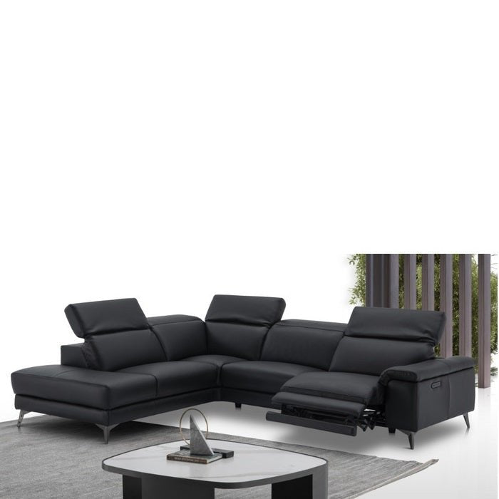 Tate 3 Seater Power Reclining Sofa with Corner Chaise LHF in Leather - Paulas Home & Living