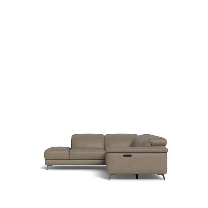 Tate 3 Seater Power Reclining Sofa with Corner Chaise LHF in Leather - Paulas Home & Living