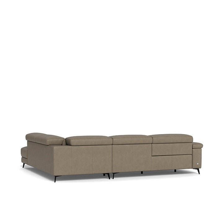 Tate 3 Seater Power Reclining Sofa with Corner Chaise RHF in Leather - Paulas Home & Living