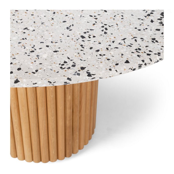 Terrazzo Round Dining Table 1200dia - Natural Oak Base - Paulas Home & Living