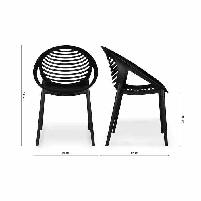 TIG Outdoor Chair - Black (Stackable) - Paulas Home & Living