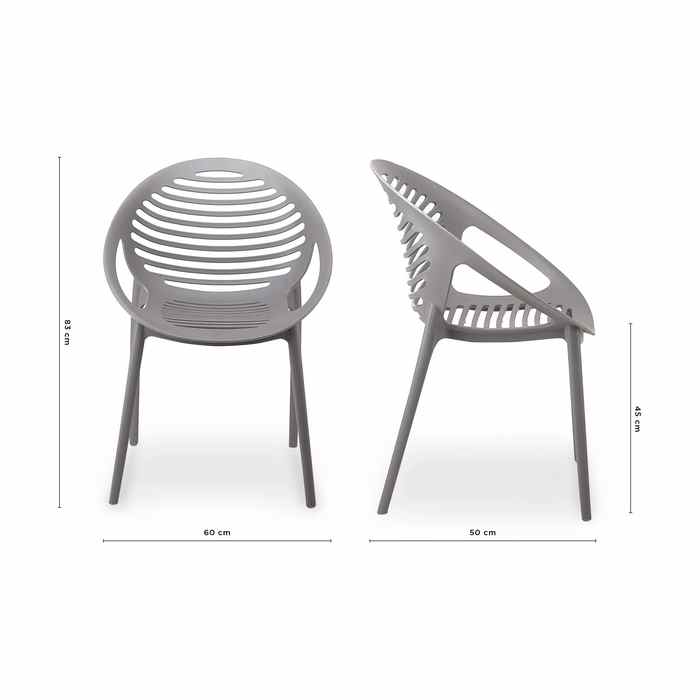 TIG Outdoor Chair - Grey (Stackable) - Paulas Home & Living