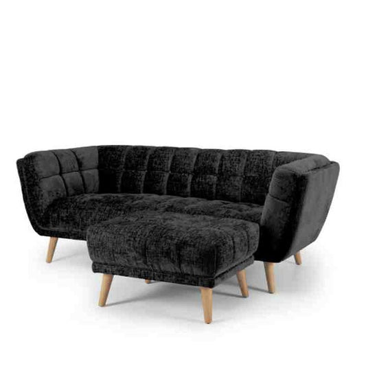 Towelie 3 Seater & Footstool Panther Black - Paulas Home & Living