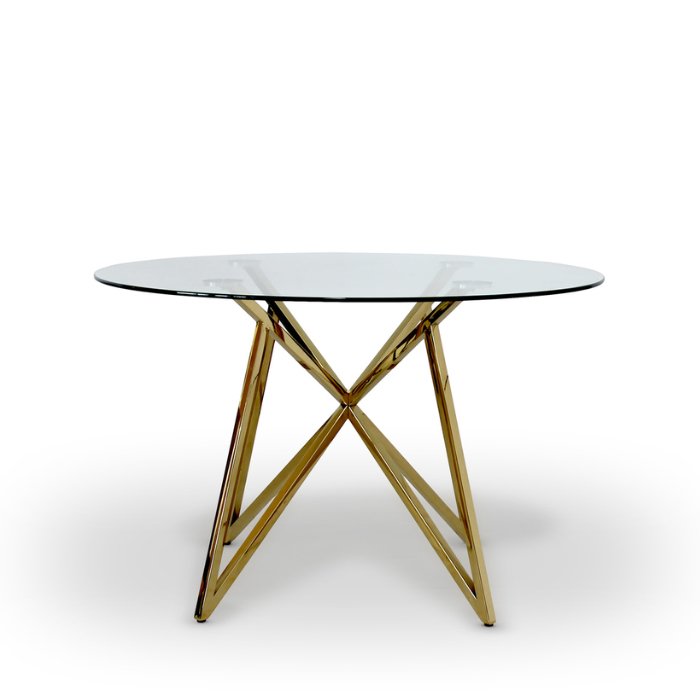 Tucana Dining Table 1200dia - Clear Glass - Paulas Home & Living