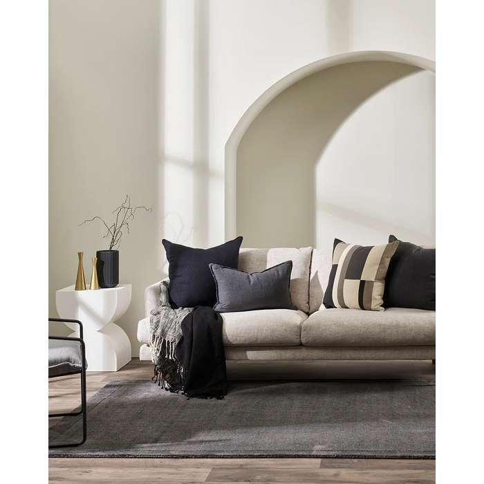 Varese Throw Black (Wool/Cotton Mix) - Paulas Home & Living