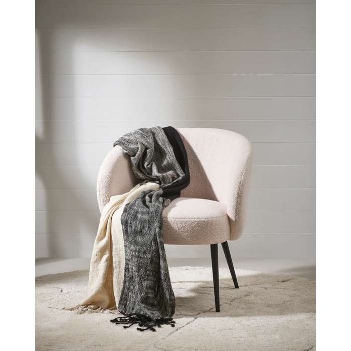 Varese Throw Black (Wool/Cotton Mix) - Paulas Home & Living