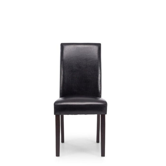 Vienna Dining Chair - PU Black Chair Dark Leg - Paulas Home & Living