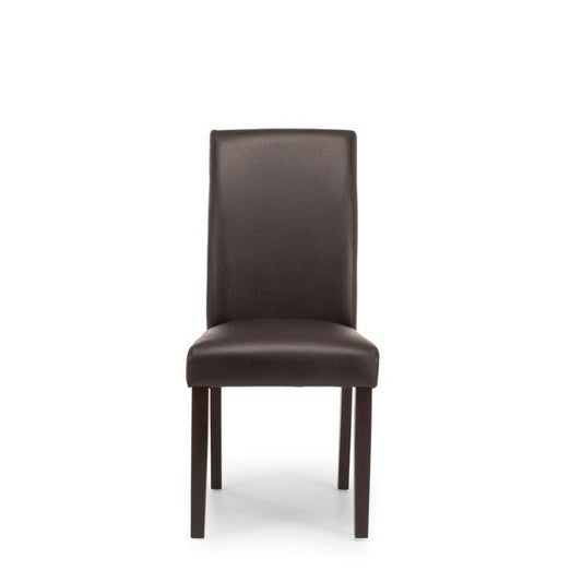 Vienna Dining Chair - PU Dark Brown Chair Dark Leg - Paulas Home & Living