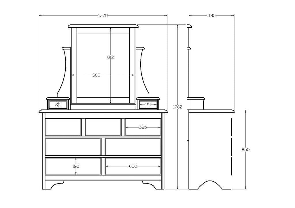 Villager BR Dresser & Mirror 9 Drawer - Paulas Home & Living