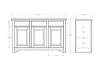 Villager Buffet Sideboard 3 Door - 1461w - Paulas Home & Living
