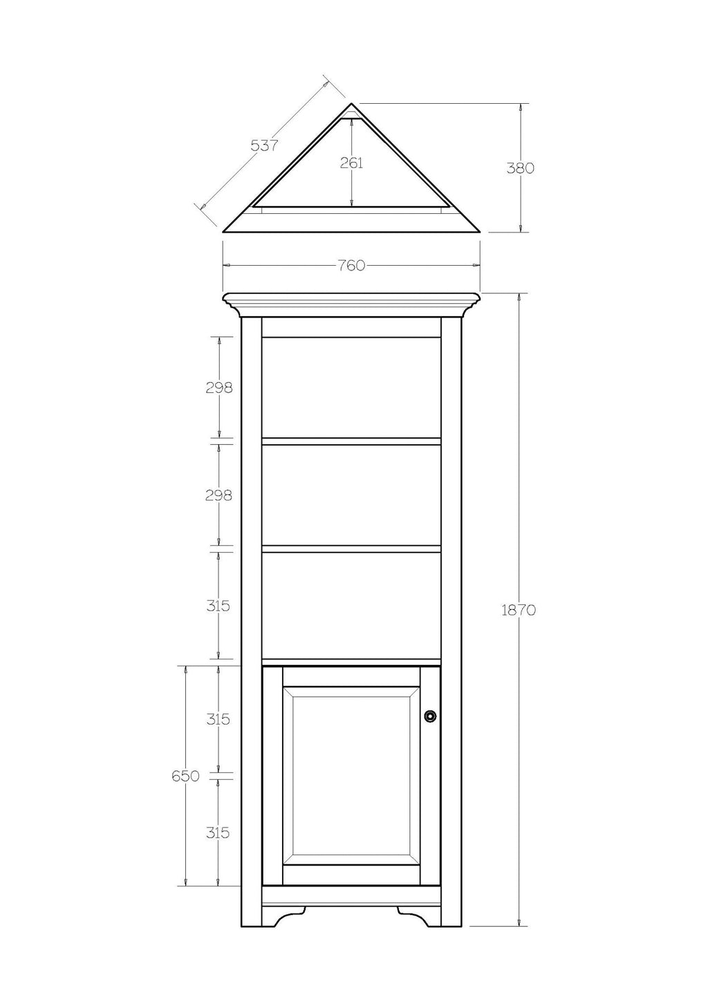 Villager Corner Shelf + Cupboard - Paulas Home & Living