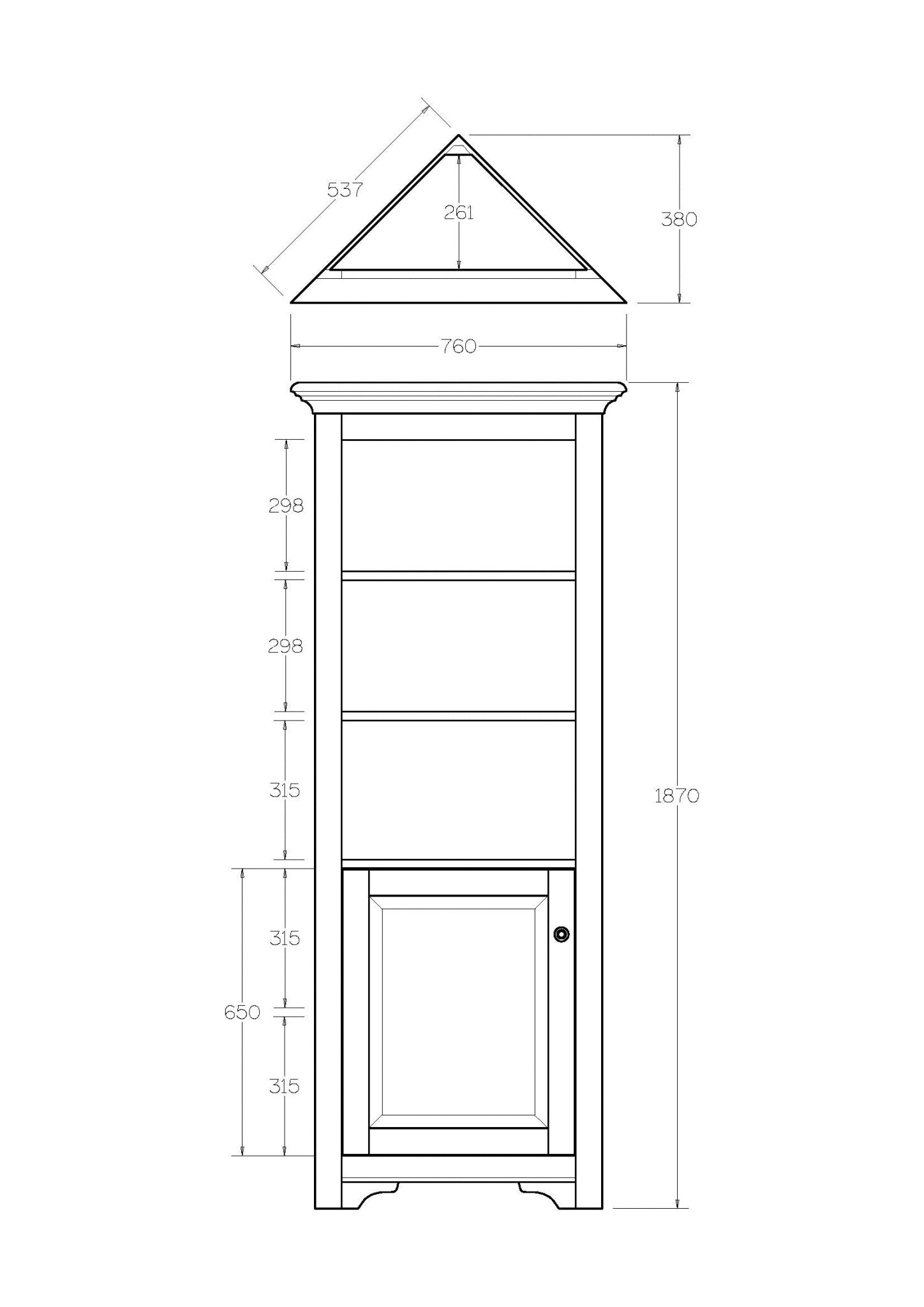 Villager Corner Shelf + Cupboard - Paulas Home & Living