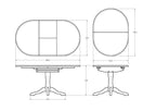 Villager Dining Extension Table - Oval - 1200w to 1650w - Paulas Home & Living