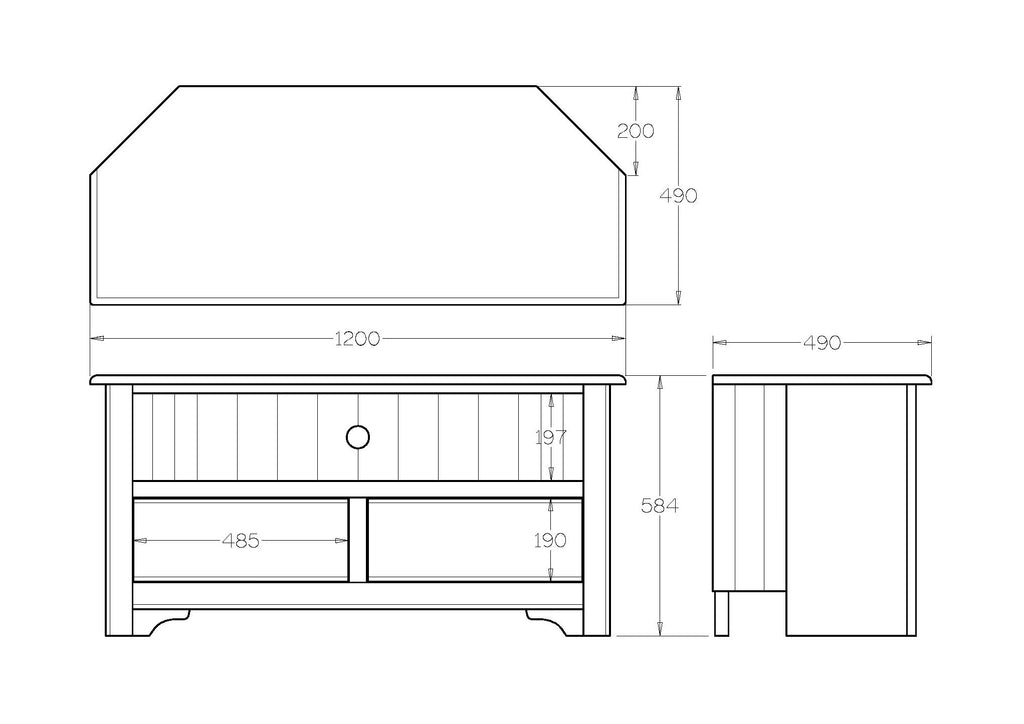 Villager Entertainment TV Unit - Corner - Paulas Home & Living